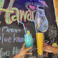 Blue Hawaiian and mango smoothie  at Pangpon Mexican Cuisine in Koh Lanta