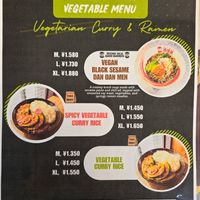 Limited edition menu at Halal Ramen Naniwaya in Osaka