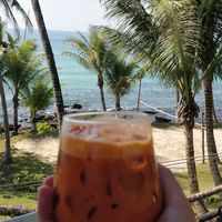 Iced Thai milk tea (not vegan) at Koh Kood Beach Resort in Koh Kut