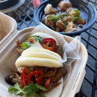 Mushroom bao buns and dumplings   at Lucky Tigre in Tampa