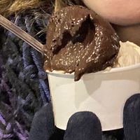 Dark chocolate and hazelnut gelato   at Rivareno in Florence