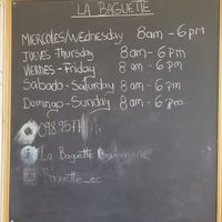 Opening hours (November 2022) at La Baguette in Vilcabamba