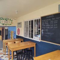 Outside sitting at La Baguette in Vilcabamba