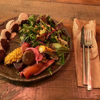 falafel plate with side of roasted veg
 at Honest Greens - Avenida in Lisbon