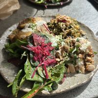 Sides: Moroccan rice & lentil and smashed truffle potatoes; also with grain salad option  at Honest Greens - Avenida in Lisbon