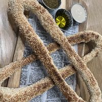 Jerusalem bagel  at Hummus Bar & Grill in Tarzana