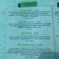 Menu  at Spitz in Salt Lake City