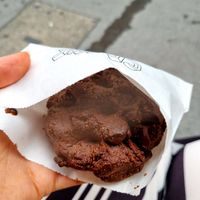 Vegan chocolate cookie (incredible) at Crème in London
