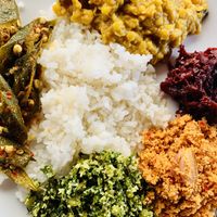 Rice and curry all vegan    at Home Kitchen in Dambulla