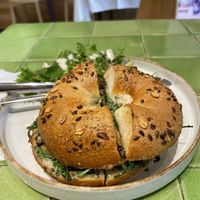 Mushroom bagel   at Bloom Cafe & Cakery in New Delhi