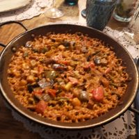 Vegan paella at La Paella De Su in Barcelona