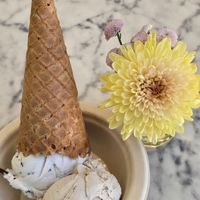 Mint chip and Chico Chai at Savor Ice Cream in Chico