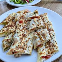 Green pepper parsley pideler at Arzu Pide in Bergama