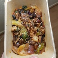 Rice cakes and mushrooms at CHOP in Barcelona