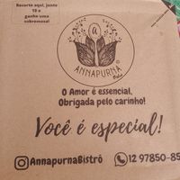 Comida vem bem embalada e chega quentinha! at Annapurna Bistrô in Taubate