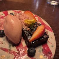 Chia brownie - the best brownie I’ve ever had   at Monkeys Reykjavík in Reykjavik