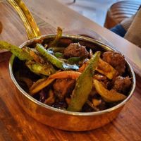 Soy pepper fry tapas at Donald Watson's Vegan Bar in Leicester