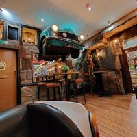 Cars in the wall! at Donald Watson's Vegan Bar in Leicester