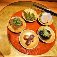 5 different "tapas" at Vegan Izakaya NIJIYA 虹屋 in Kyoto