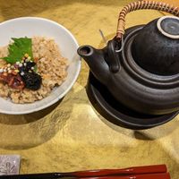 Brown rice dashi chazuke at Vegan Izakaya NIJIYA 虹屋 in Kyoto