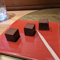 Chocolate yokan at Vegan Izakaya NIJIYA 虹屋 in Kyoto