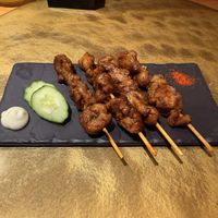 Amazing soy skewers  at Vegan Izakaya NIJIYA 虹屋 in Kyoto