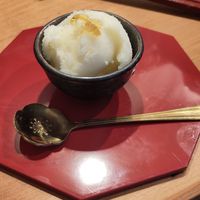 Yuzu sorbet at Vegan Izakaya NIJIYA 虹屋 in Kyoto