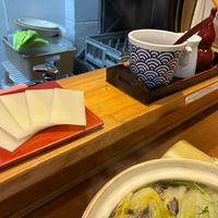 Shabu mochi and lovely condiments at Vegan Izakaya NIJIYA 虹屋 in Kyoto