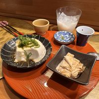 Yuzu tofu and yuba   at Vegan Izakaya NIJIYA 虹屋 in Kyoto