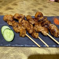 Vegan yakitori  at Vegan Izakaya NIJIYA 虹屋 in Kyoto