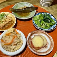 2nd course of the Nijiya set: five-dish obanzai  at Vegan Izakaya NIJIYA 虹屋 in Kyoto