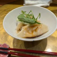 Soy dumplings (3pcs) with soy sauce👍🏻 at Vegan Izakaya NIJIYA 虹屋 in Kyoto
