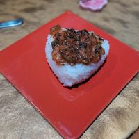 Bola de arroz con miso a la plancha at Vegan Izakaya NIJIYA 虹屋 in Kyoto