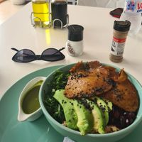 Quinoa salad with soy (expensive) at Bowl Acai Bar in Puerto Ayora