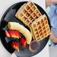 Vegan Waffles  at Bowl Acai Bar in Puerto Ayora