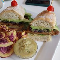 Soy meat sandwich at Bowl Acai Bar in Puerto Ayora