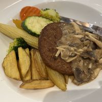 Plant based hamburg with gravyy #Veganuary at Salad Factory - Crystal Park in Bangkok