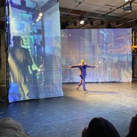 On stage theatre De Sloot annex De Sering food kitchen Test table at De Sering in Amsterdam