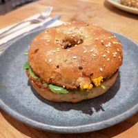 Vegan bagel at SHOTS Coffee & Brunch in Girona