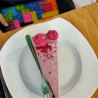 Raspberry cheesecake at Atelier Dulce Amarui in Cluj-napoca