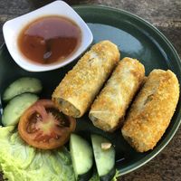 Vegan Spring Rolls  at Rare Angon Warung in Tegallalang