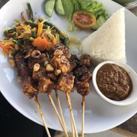 Satay Tempeh (ask for no prawn crackers)  at Rare Angon Warung in Tegallalang