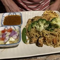 Fried noodles with veg, satay and tempeh   at SweetSoul Lanta in Krabi