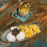 Vegan coconut ice cream and Chia Puddingg  at SweetSoul Lanta in Krabi