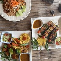 Pad thai, grilled tofu, noodles with tempeh   at SweetSoul Lanta in Krabi