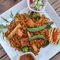 Tempeh satay noodles at SweetSoul Lanta in Krabi