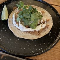 taco de milanesa  at Herbívora in Oaxaca