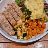Breakfast bowl with Zero Egg instead of poached egg at The Grey Dog in New York City