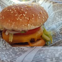 The most perfect melty cheeze on their cheezeburger at The Raw Juice Bar in Waukegan