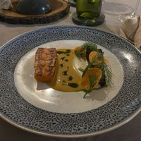 This vegan dish is the vegan option to replace the fish part of the degustation. This dish varies depending on season. They’ve used carrot and bush herbs including dill  at The Flackyard in Pinnacle